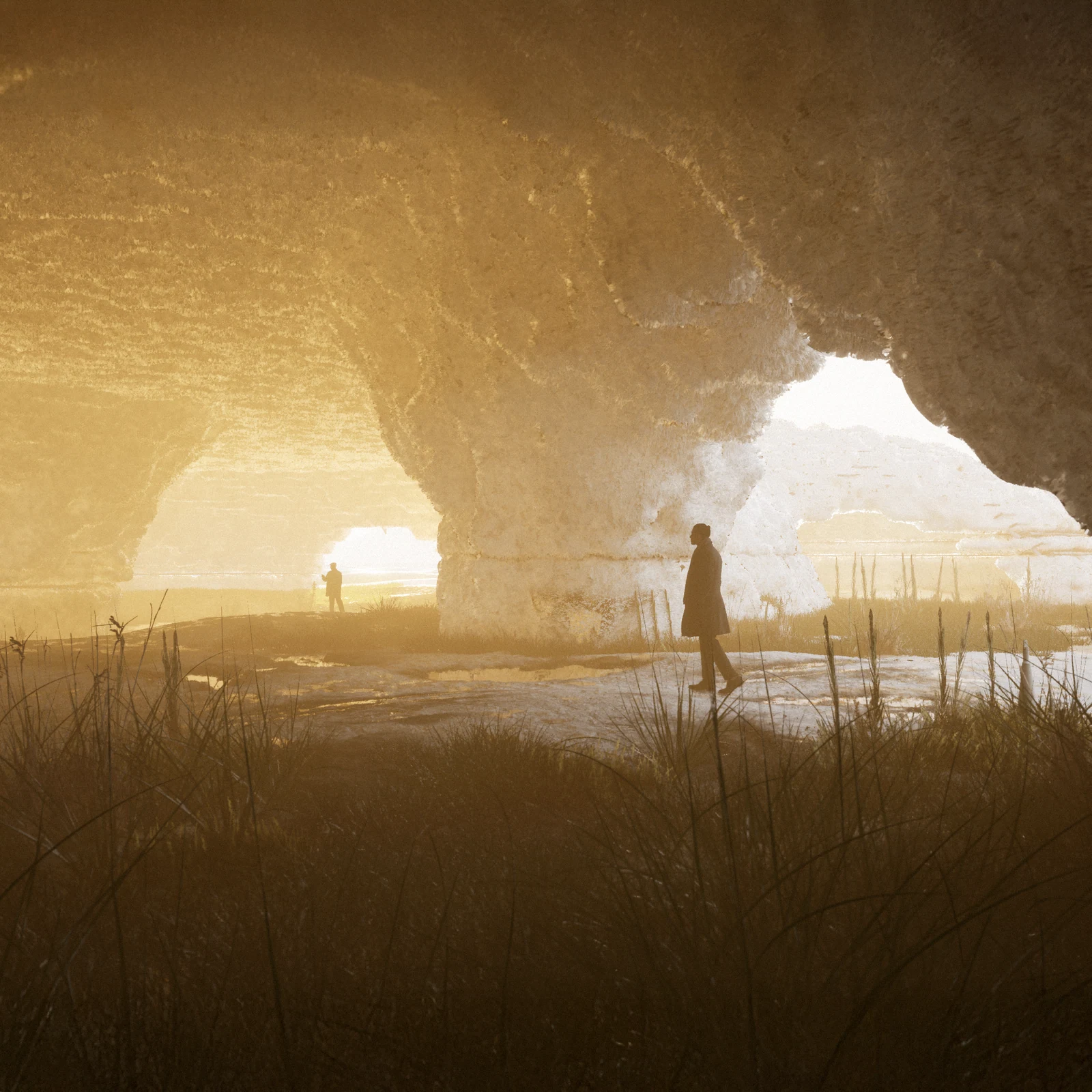 Human scale beneath a thickened salt envelope